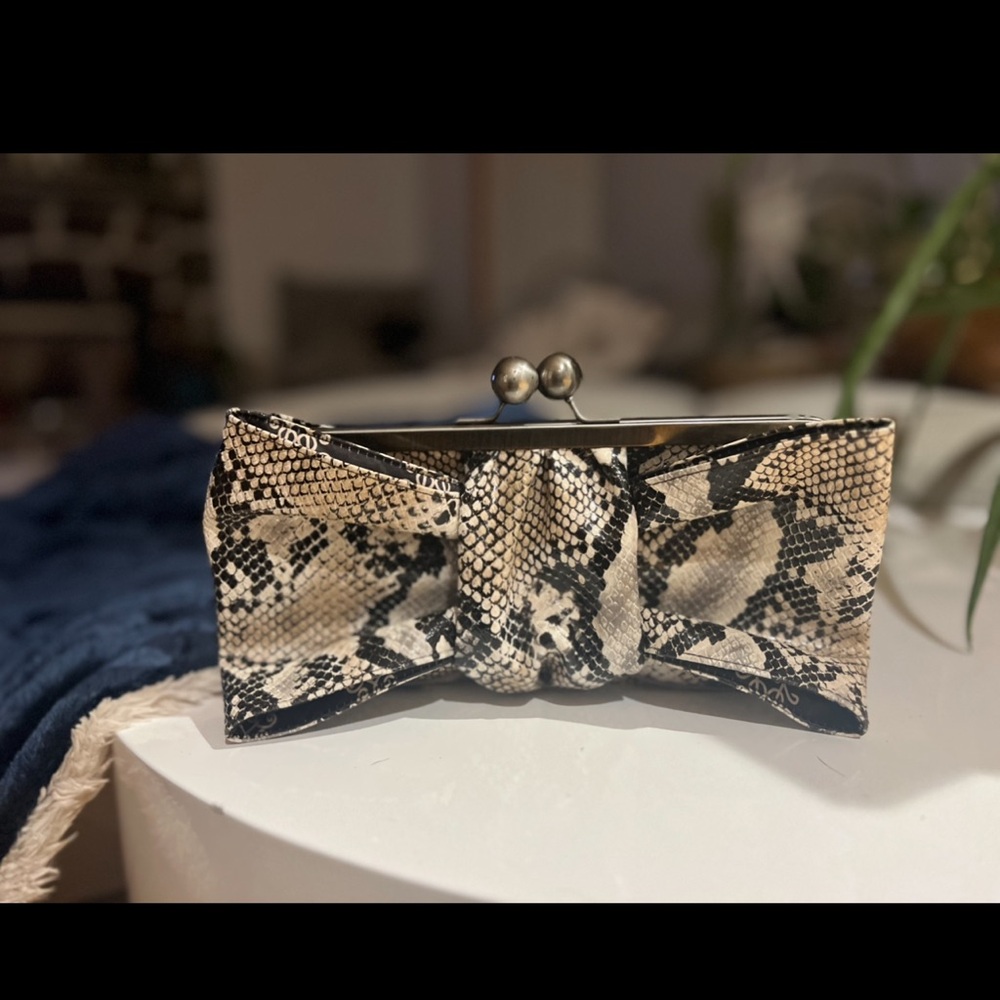 Snakeskin Print Clutch Jessica Simpson